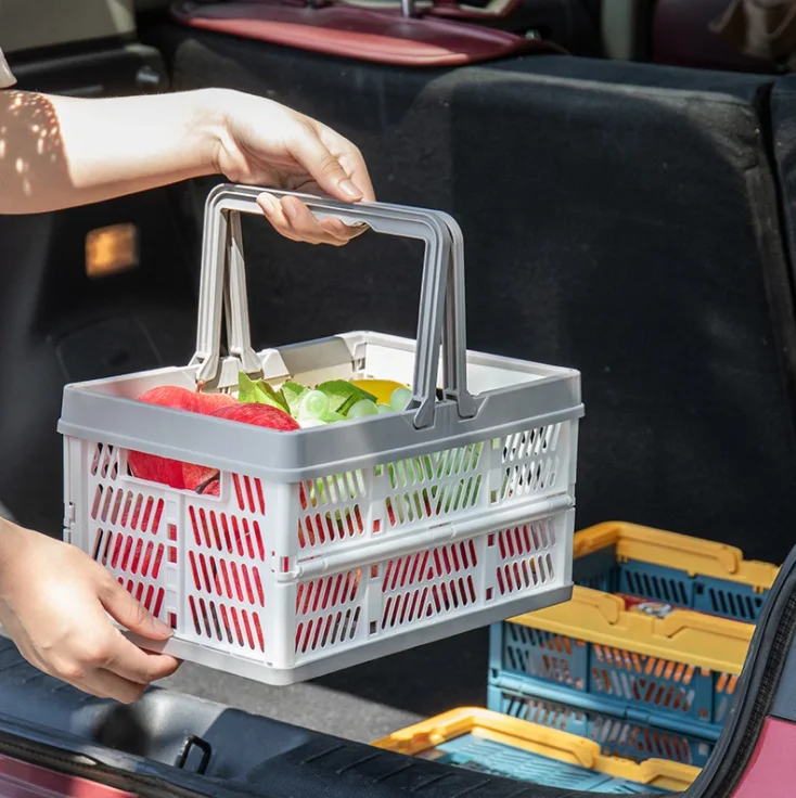 
OEM Mini Grocery Basket Convenient Foldable Portable Snack Shopping Basket Picnic Basket 