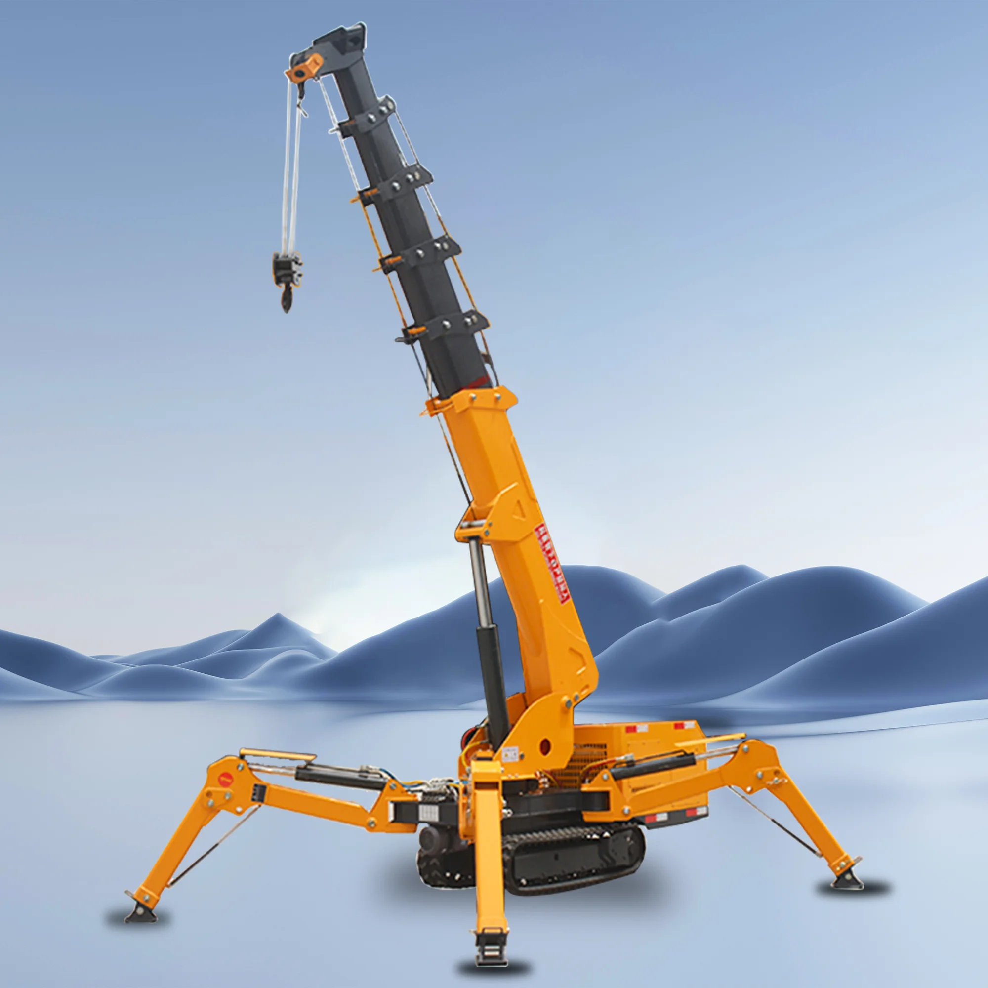 Spider Crane With Lifting Telescopic Boom Outrigger Building Engineering