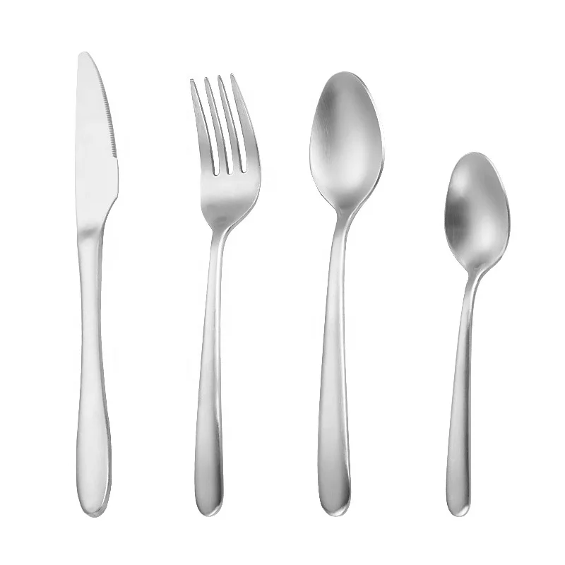 Wedding golden cutlery matte polish stainless steel silverware black cutlery gold flatware set