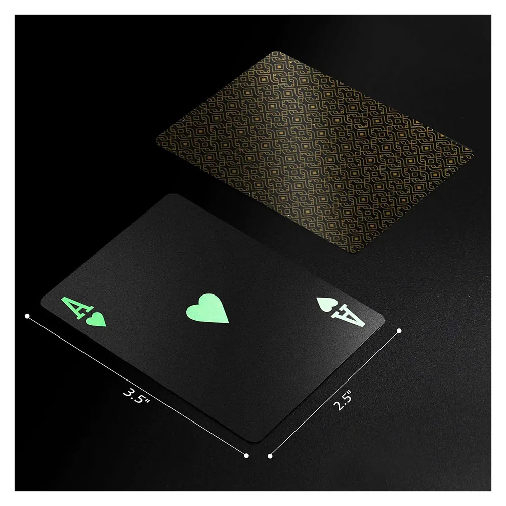 Premium Plastic Waterproof Black Playing Poker Cards Professional Luxury Deck of Cards for Adults