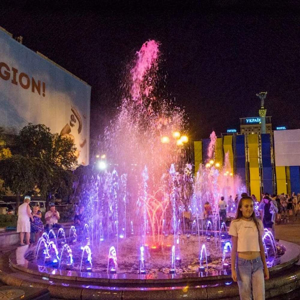 AWS High-End Programmable Lighted Water Fountain Gradient Music Dancing Fountains With Stainless Steel Nozzle