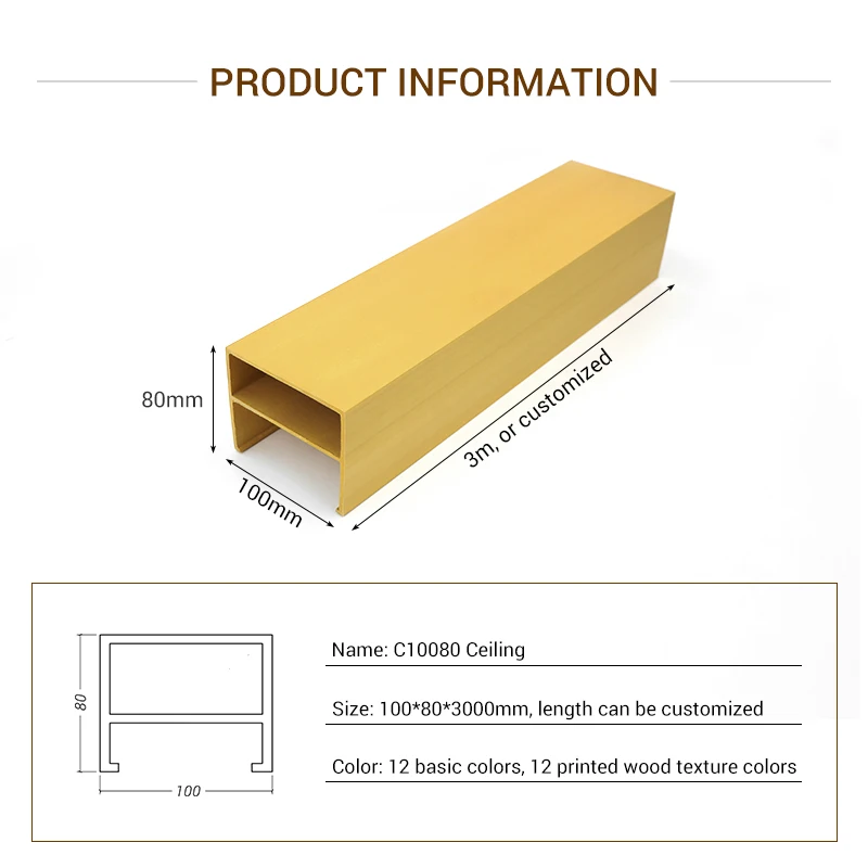 Anti-insect Indoor Baffle Stretch Ceiling Hollow Design WPC Ceiling