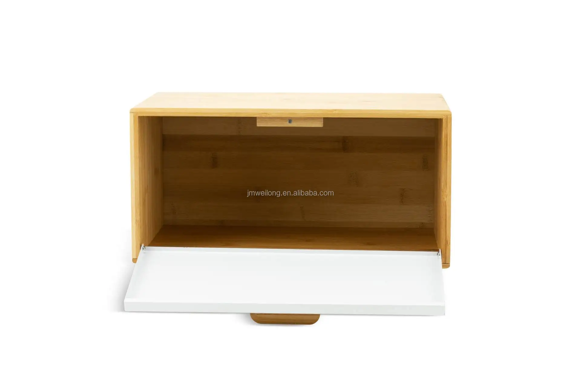 Wholesales bamboo and metal bread box Vintage Galvanized Kitchen Metal Bread Bin home decal square home storage box