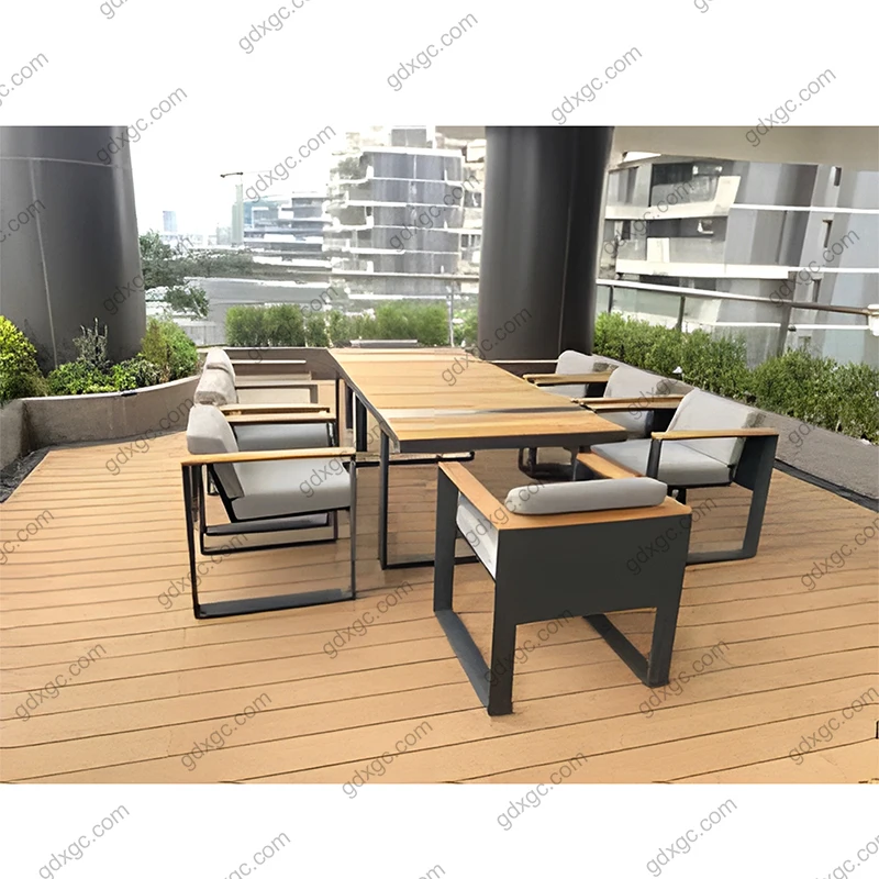 Modern Waterproof Aluminum Kitchen Garden Table and Chair Set Outdoor Dining Set