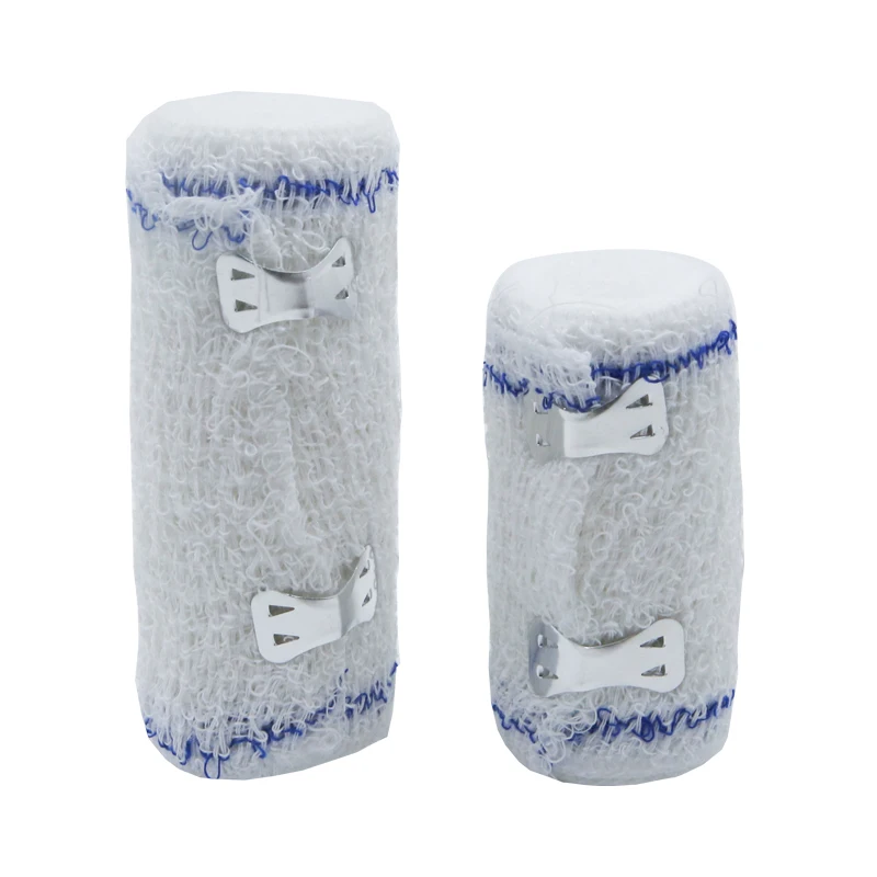 Spandex 100% medical crepe bandage for hospital/clinic bandage Elastic bandage with two clips