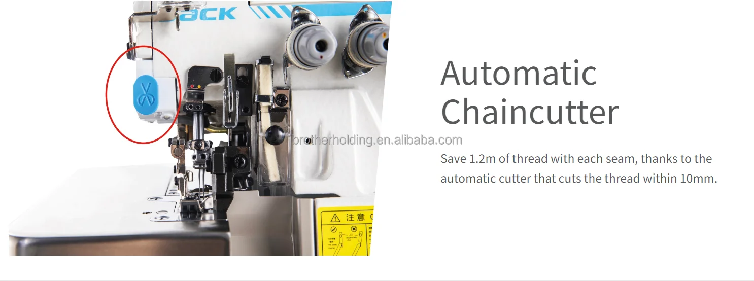 New JACK C2 Overlock With Automatic Chaincutter High Speed Overlock Sewing Machine