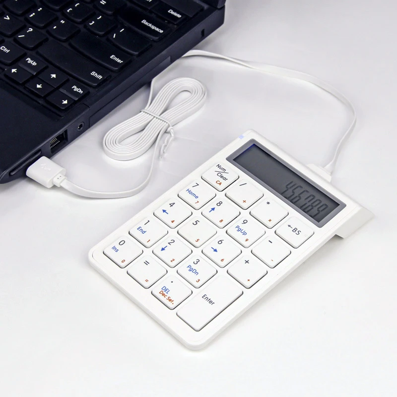 SKB886S USB Programmable 12-Digit Digital Display Mini Keyboard Mini 19 Keys Wired USB Numeric Keyboard POS Keyboard Calculator