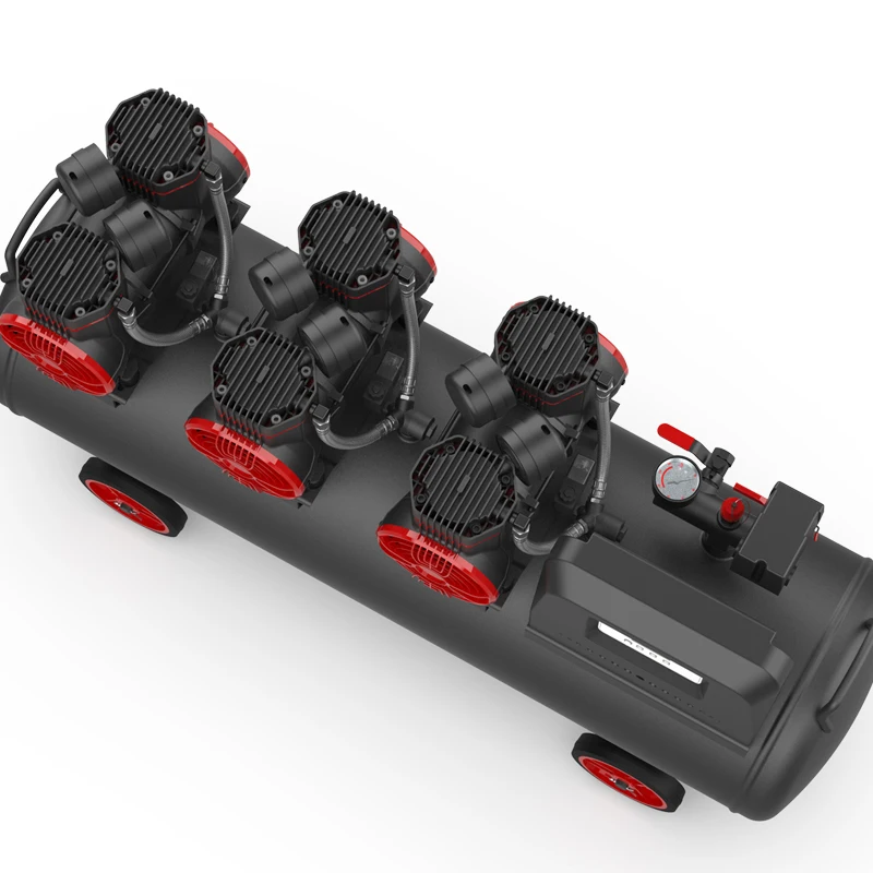 Professional 220 volt 600W*3 100l oil free and quiet silent oil-free air compressor