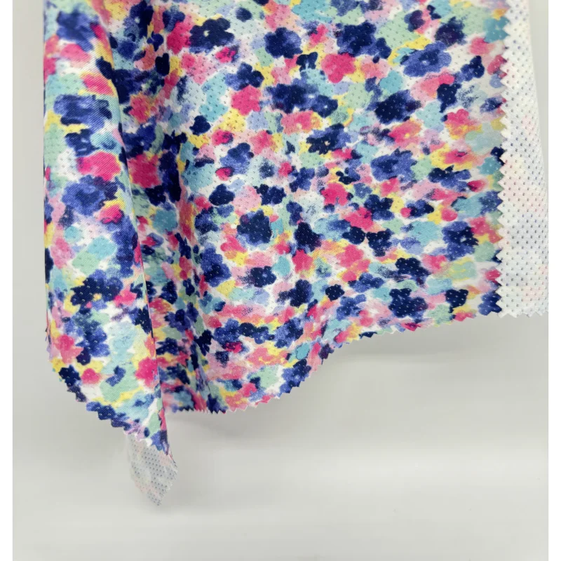 Polyester spandex  breathable sublimation print mesh fabric for underwear lining