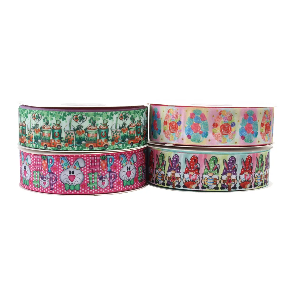 38mm 1.5 inch Easter cartoon printed grosgrain Ribbon for hair bows