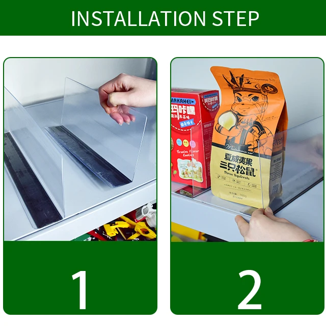 Customized Multi Styles Supermarket Shelf Dividers Freezer Dividers Plastic Shelf Dividers  Factory Export Wholesale
