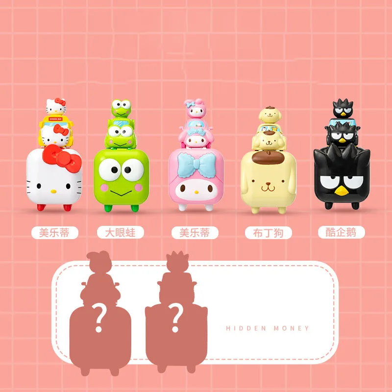 Sanrio Riding Family Fun Trip Blind Box Birthday Gift Kawaii My Melody Kuromi Cinnamoroll Pompom Purin Model