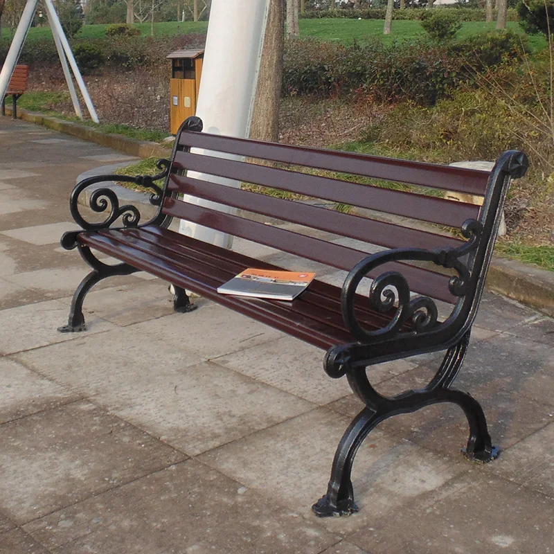 modern urban furniture city outdoor Solid Wood park bench patio seat garden long chair