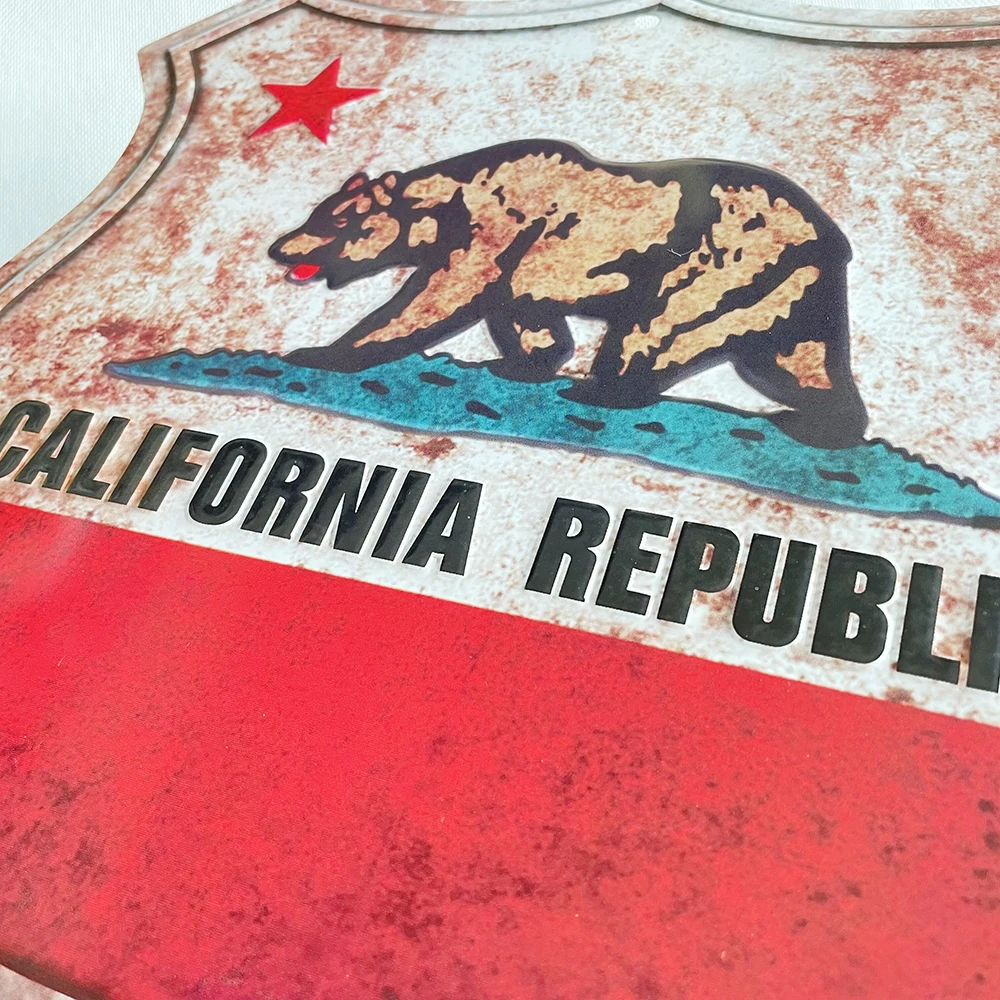 Manufacturer Wholesale Souvenir Tourist Zone California Raised Logo Custom Metal Plate