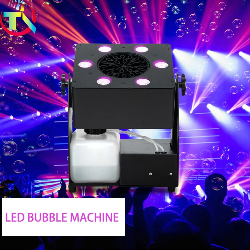 Tongxin 90W Smoke Bubble Machine for Disco Wedding Bar RGB Colorful Dual Wheel Effect Fog Smoke Bubble Machine