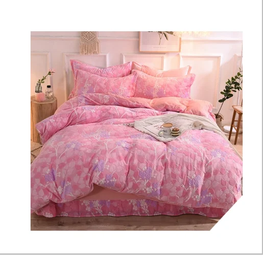 Новинка; Лидер продаж; Сезон осень-зима 2021 1,5 m; Мягкая кожа хорошей выделки для 6D молока флисовый комплект постельного белья