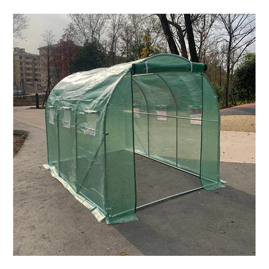 Galvanized steel Frame Single Span PE Film Greenhouse Agriculture Low Cost Tunnel Greenhouse For Flowers Plant