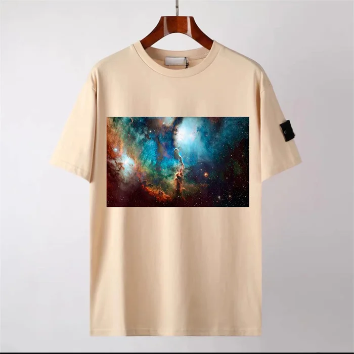 New Arrival Washed Half Sleeve Tshirt Plain Tshirts for Printing the Universe Galaxies Custom Unisex Tshirt