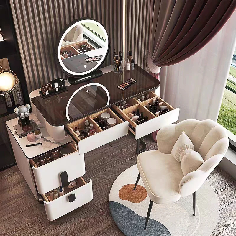 Luxury Bedroom Dressing Table Household Cabinet Makeup Table Modern Simple Makeup Table With Smart Mirror