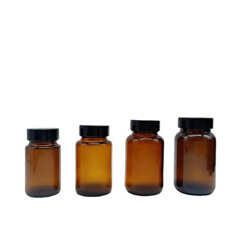 Hot Selling High Borosilicate Glass 3.3 10ml 50ml 100ml 300ml 500ml Amber Glass Boston Bottle for Chemical Reagents