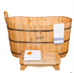 100cm freestanding fashionable hinoki wooden bathtubs portable sauna hot tubs factory price hot sale