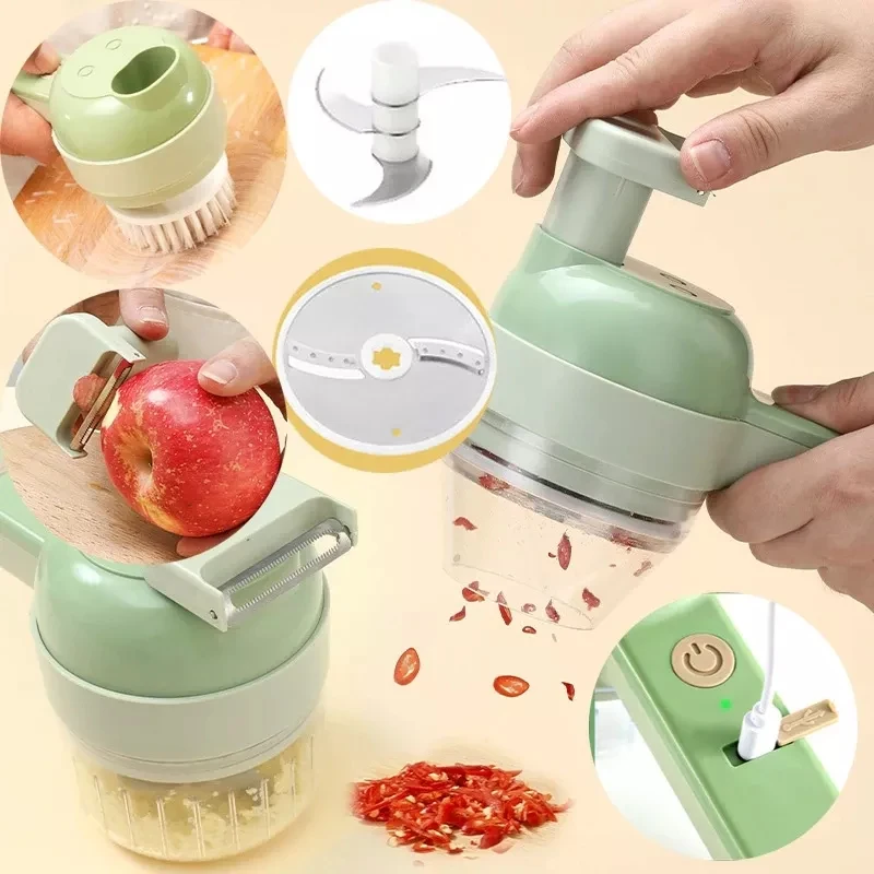 Handheld Electric Mini Garlic Vegetable Food Chopper Slicer USB Rechargeable Vegetable Cutter Processor Grater