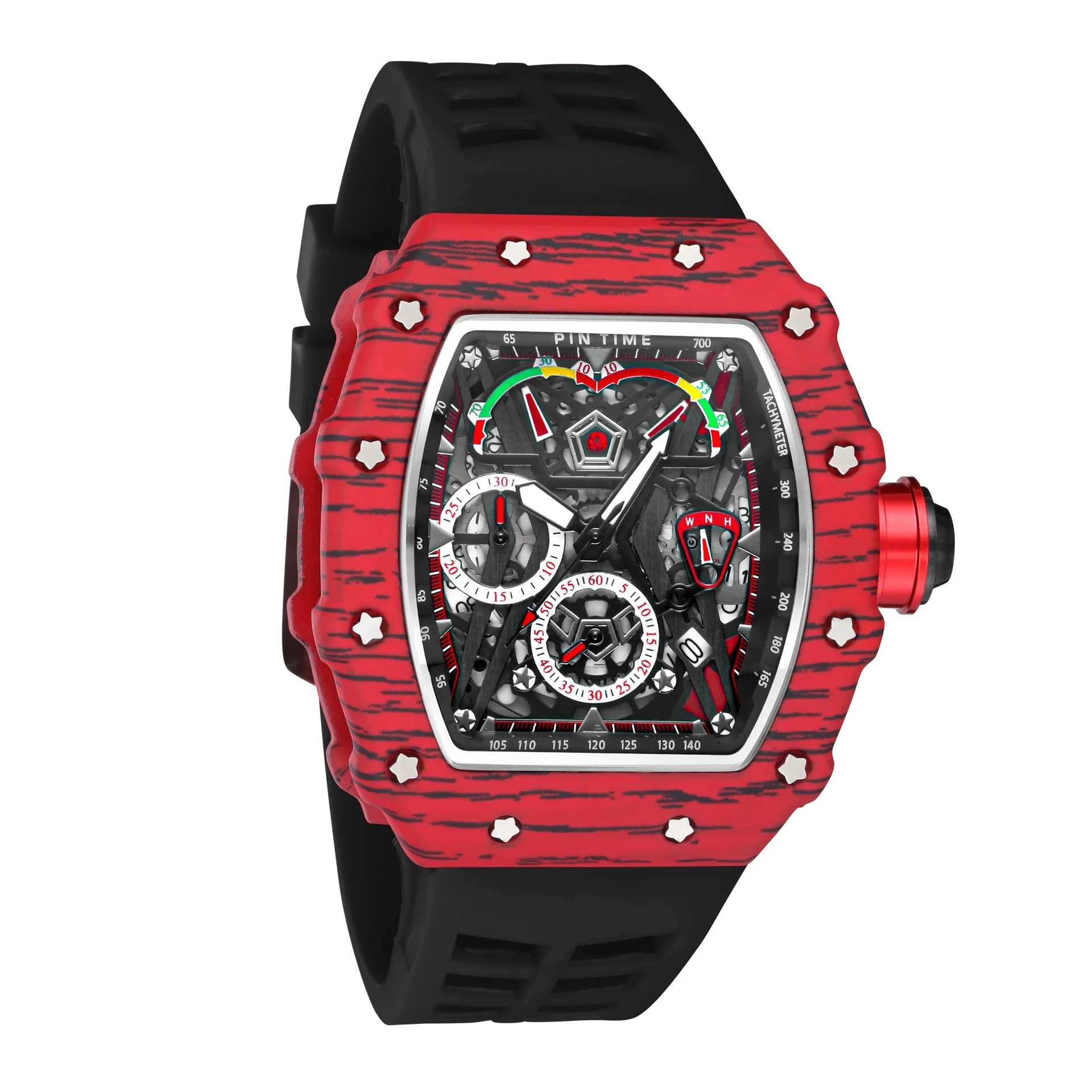 Celebrity matching Luxury Rm Tonneau Mens Style Watches Unique Chronograph Quartz Watches Men Wrist Montre Pour Homme