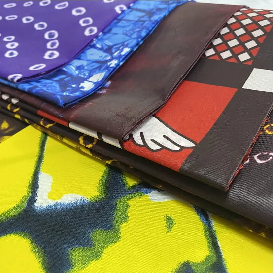 High quality polyester  material double printing  real wax fabric african wax prints ghana make clothing fabrics