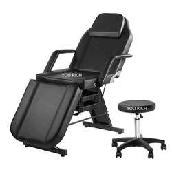 Adjustable Tattoo Chair with Salon Stool Professional Facial Lash Beauty Treatment Chair Massage Table