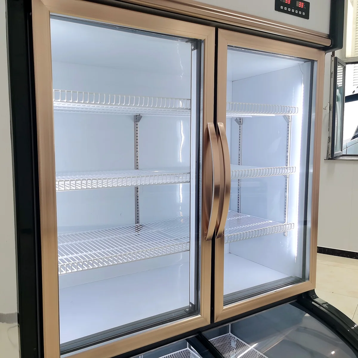 Freezer Glass Showcase convenience store two temperature cabinet Supermarket Food Beverage frozen Food Meat Freezer