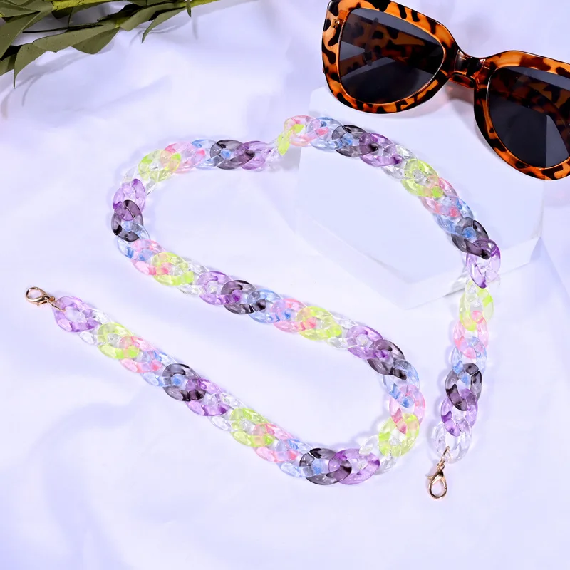 Meetee LCH-303 Acrylic Glasses Chain Simple Transparent Fashion Necklace Glasses Hanging Chains
