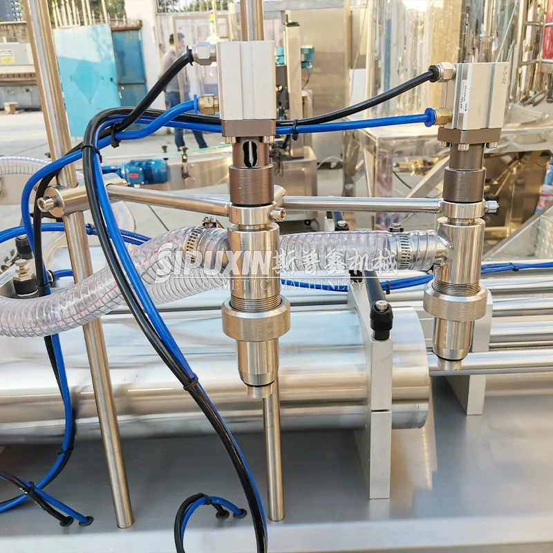 Double Heads Pneumatic Honey Paste Cream Ointment Lotion Semi Automatic Liquid Paste Filling Machine