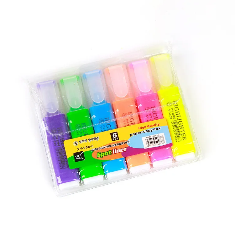 Highlighter Explosive Marker Color Marker Pen 6-color Set Large Capacity Color Ledger Pen
