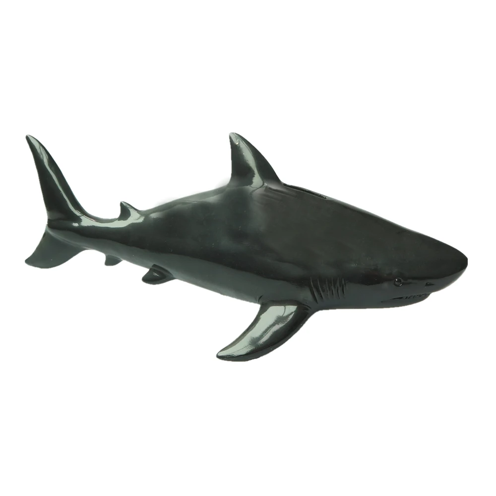 Antique Home Decoration Wholesale Black Resin Shark Figurine Nautical Beach Decor Polyresin Shark Statue