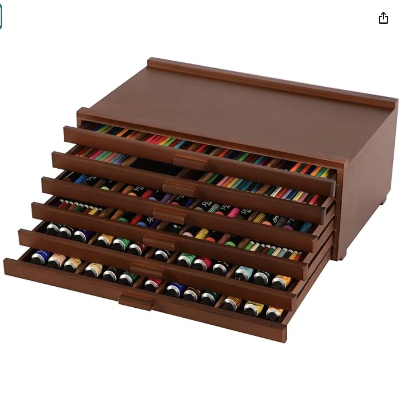 Adjustable Wooden 3-Drawer Storage Box Easel, Premium Beechwood - Portable Wood Artist Desktop Case