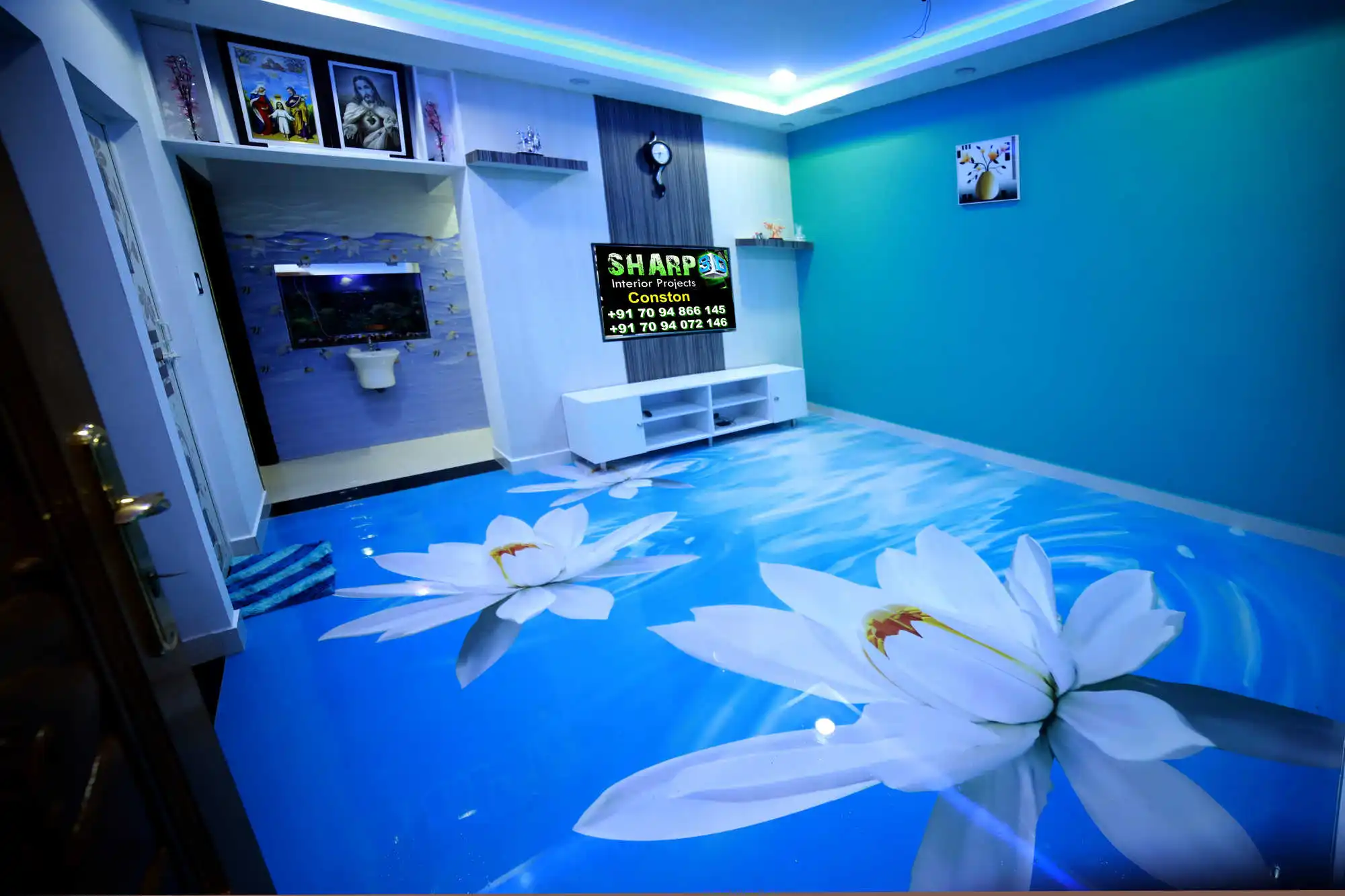 Двухкомпонентная прозрачная эпоксидная смола для пола с 3D рисунком для столешниц, напольных покрытий