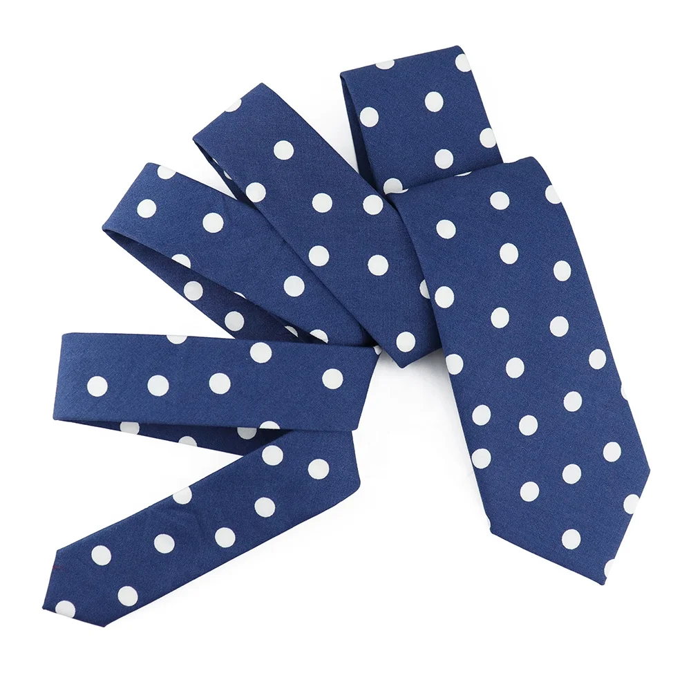 Мужской галстук в горошек, темно-синий галстук из хлопка, 2021