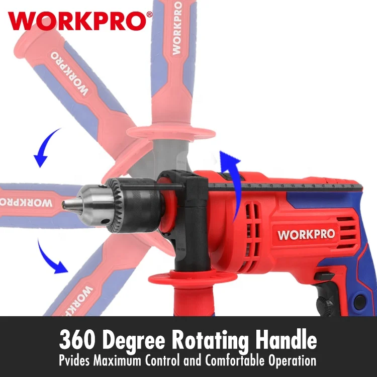 WORKPRO 13MM Professional Impact Drill Power Drill Tool Corded Electric Drill