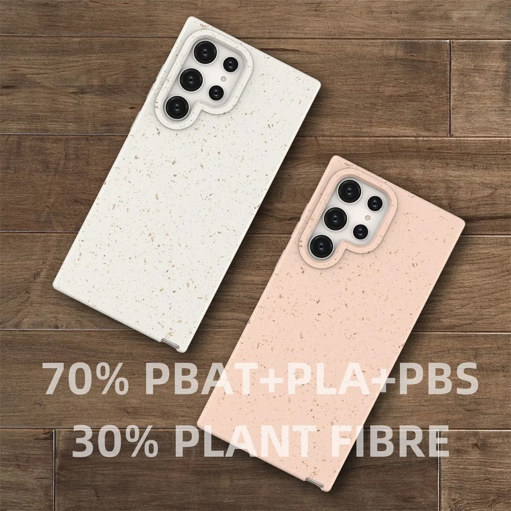 Eco Friendly Recycled Smartphone Case Full Biodegradable Fiber Wheat Straw  Cell Phone Cover For Samsung Galaxy S22 Ultra