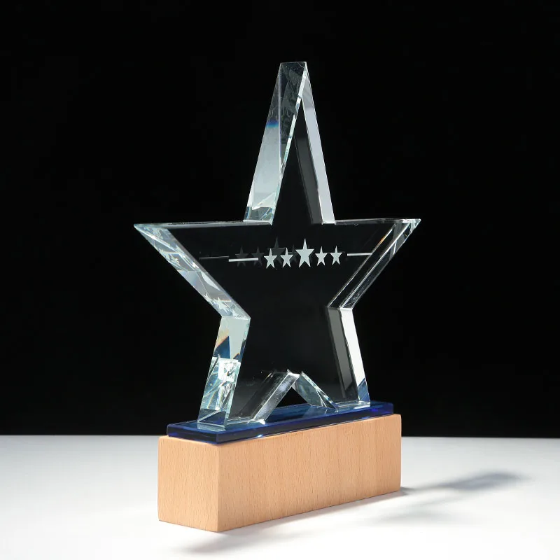 Wholesale Lovely Design Crystal Five Star Crystal Sports Award Business Gift Perfect for MVP Coaches and Team Achievements