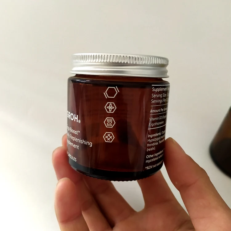 100ml  4 Oz. Empty Amber Glass Round Jars Bottles with golden Lids for Salves Creams Ointments Candles