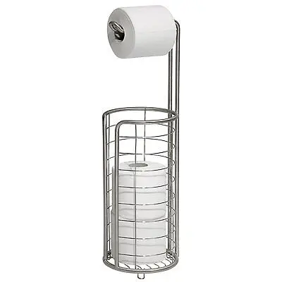 WIREKING Free Standing Tissue Holder Metal Wire Shelf Roll Toilet Paper Holder