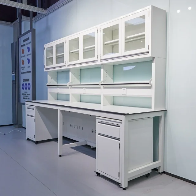 Professional design chemical lab wall bench with wall cupboard laboratory workbench school laboratory furniture