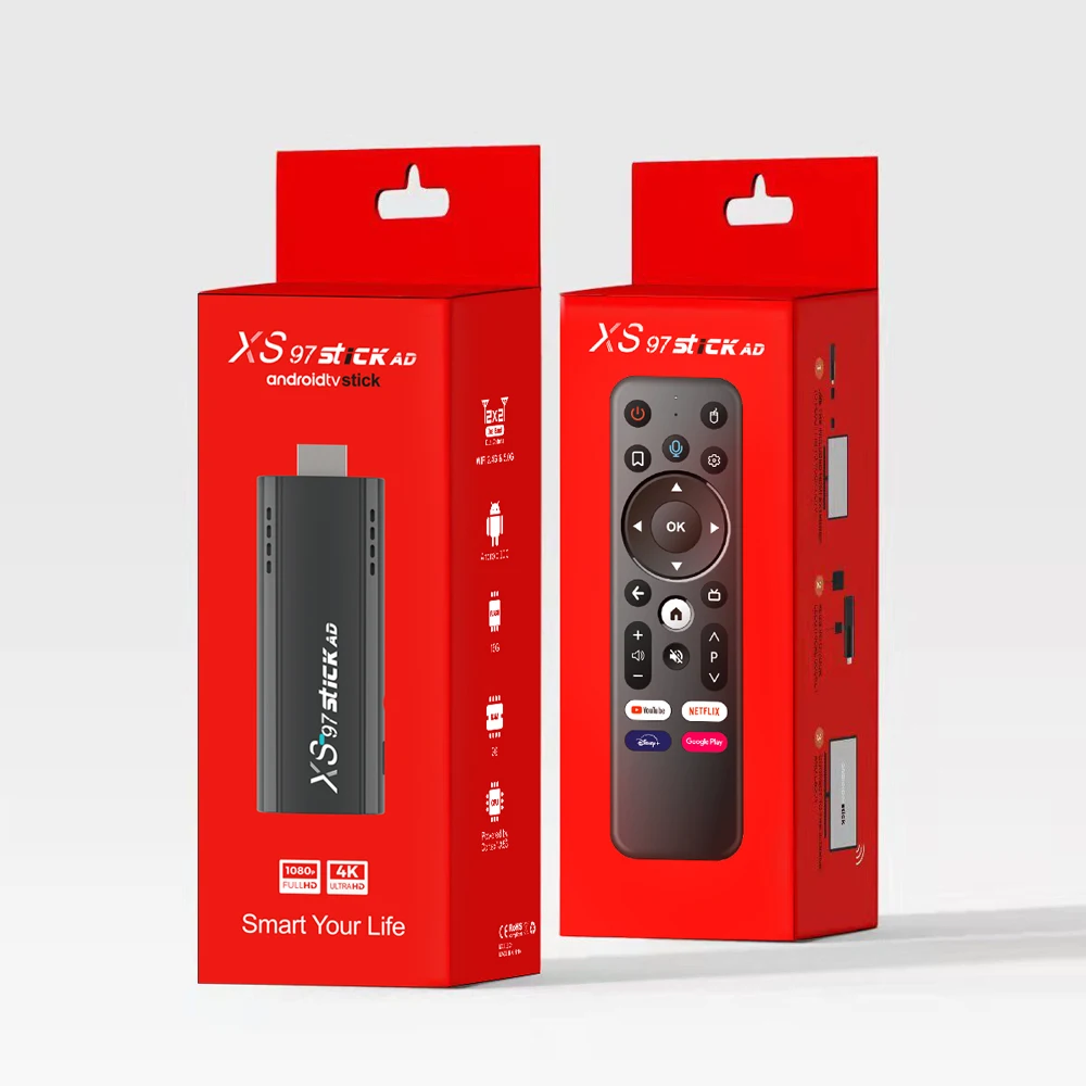 Последняя версия XS97 Stick AD Allwinner H313 iptv stick 2 Гб 16 Android 10 USB TV Dongle с голосовым пультом дистанционного управления