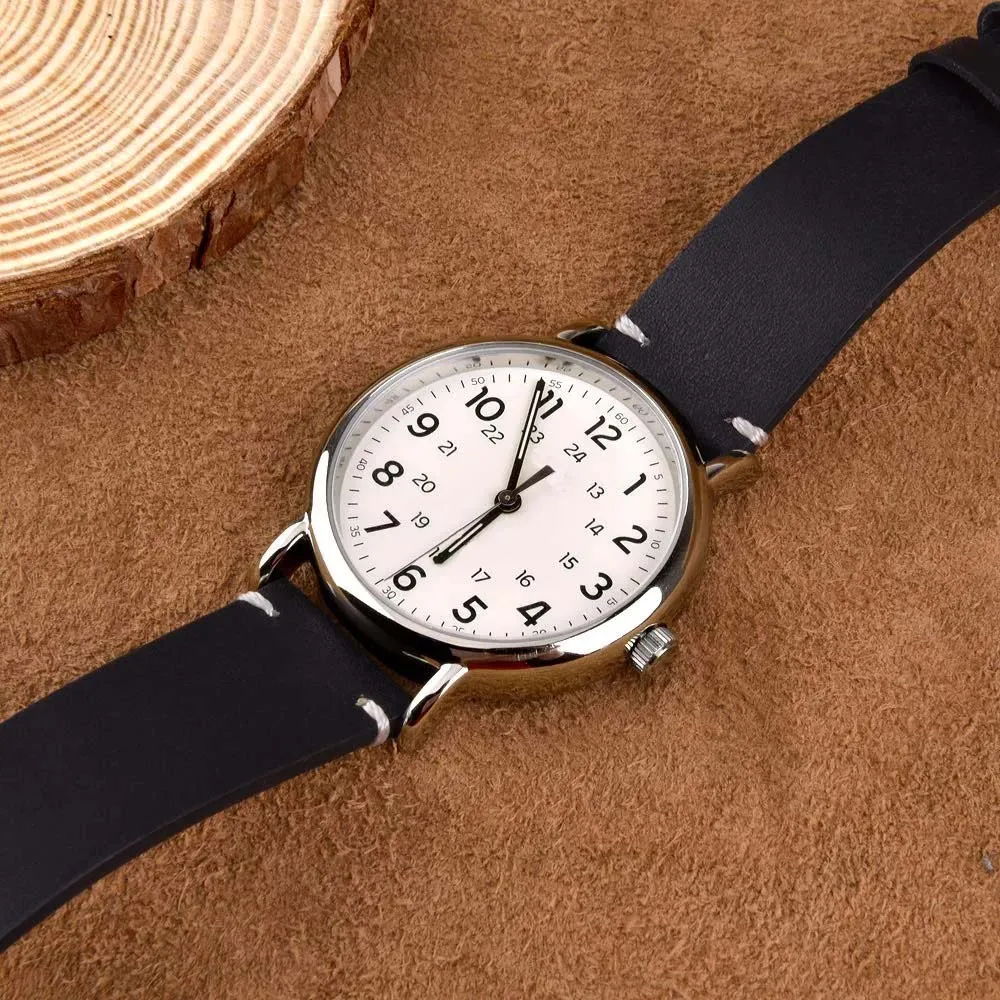 OEM Fashion 20mm 22mm 24mm quick Release Crazy Horse Leather Watch Band for men and women watches