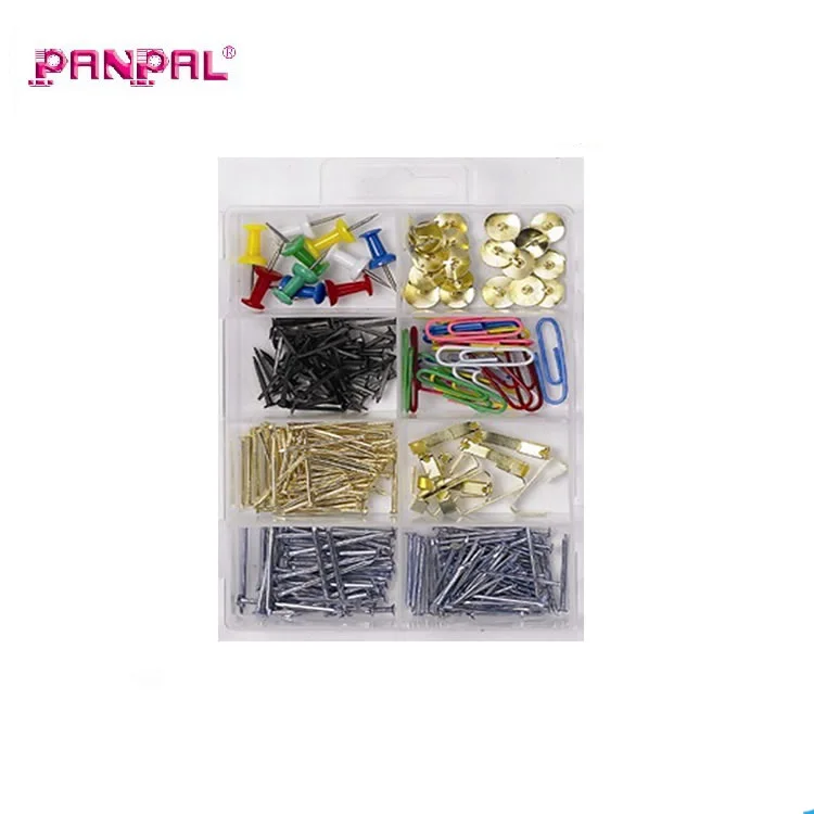 China Decorative Hardware 300PC Nail,Paper Clip,Thumb Tack and Picture Hanger Assortment
