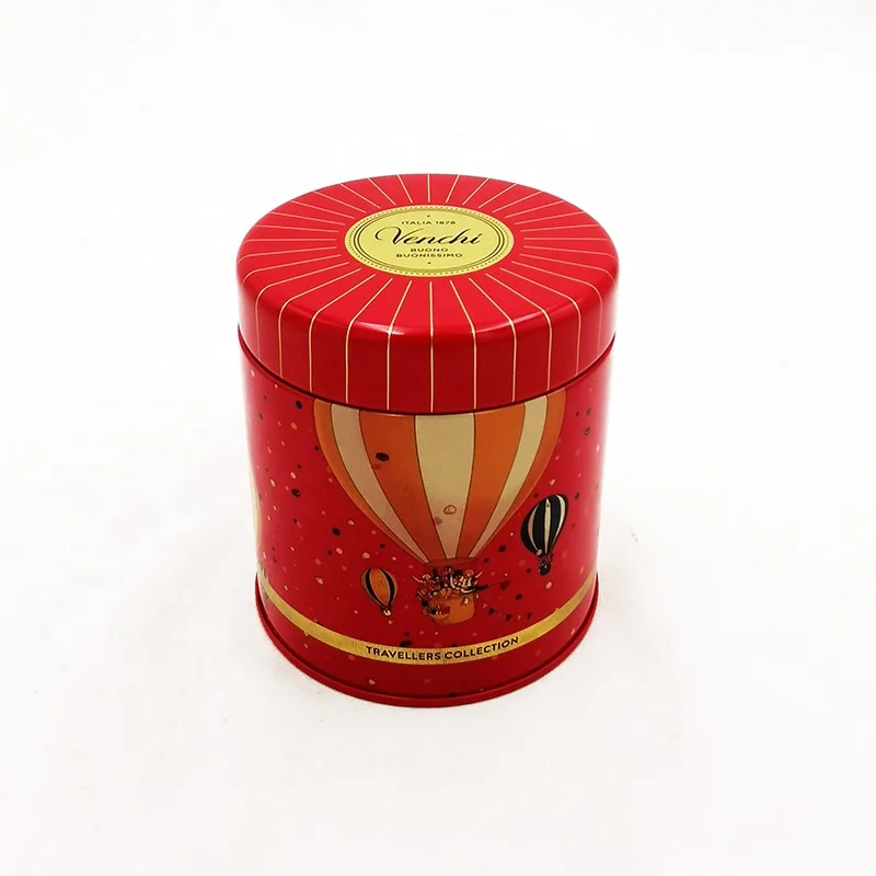 Wholesale round tea tin jar tea tin box packaging airtight metal tea tin container