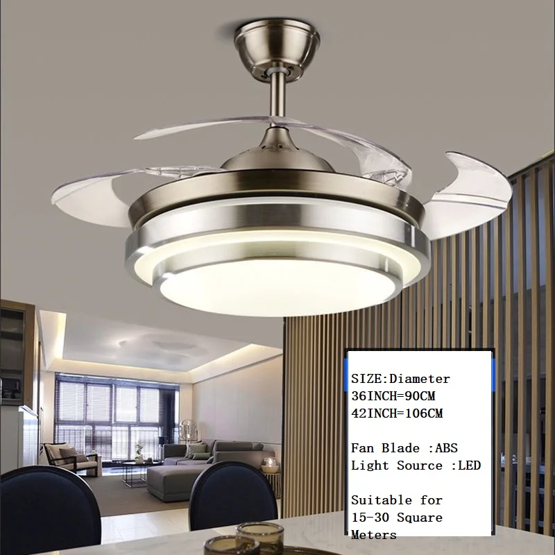 72W Super Bright Remote Control LED Smart Ceiling Fan Light For Bedroom Living Room Hotel Apartment Villa
