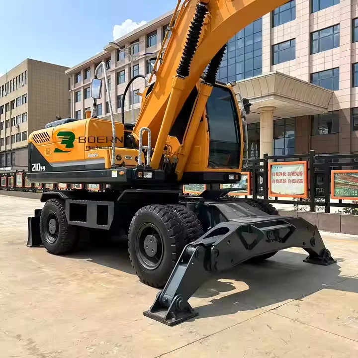 Good condition Used HYUNDAI R210W-9T Wheel Excavator 21ton 124kw Cummins Engine hyundai 210 wheel excavator
