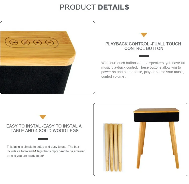 Audmic/OME Factory Hot Selling Home Studio Built in Battery Bluetooth Wireless Sound Charging Stereo Sound Table Speaker
